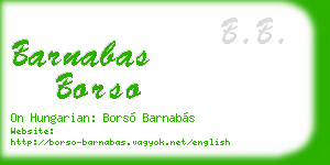 barnabas borso business card